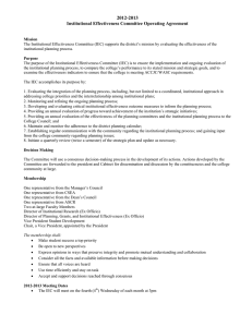 2012-2013 Institutional Effectiveness Committee Operating Agreement