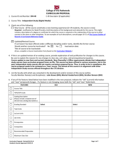 College of the Redwoods CURRICULUM PROPOSAL