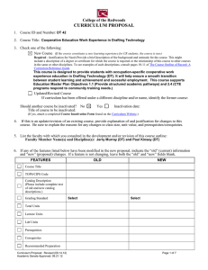 CURRICULUM PROPOSAL College of the Redwoods 1.  Course ID and Number: