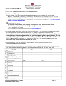 FNR 40 (if applicable): Independent Study (Forestry and Natural Resources)