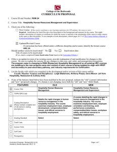 CURRICULUM PROPOSAL College of the Redwoods 1.  Course ID and Number: