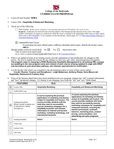 CURRICULUM PROPOSAL College of the Redwoods 1.  Course ID and Number: