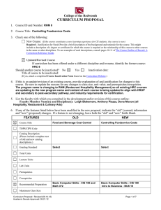 CURRICULUM PROPOSAL College of the Redwoods 1.  Course ID and Number:
