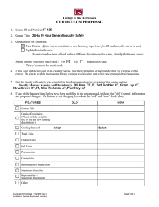 CURRICULUM PROPOSAL College of the Redwoods