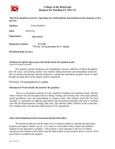 College of the Redwoods Request for Funding FY 2011-12