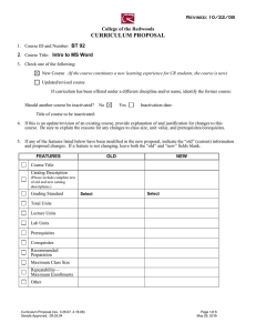 CURRICULUM PROPOSAL 2. College of the Redwoods