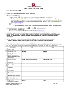 CURRICULUM PROPOSAL College of the Redwoods 1.  Course ID and Number:
