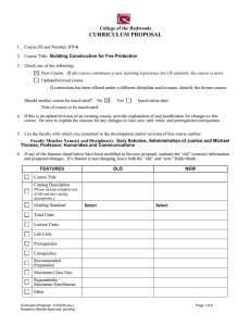 CURRICULUM PROPOSAL College of the Redwoods