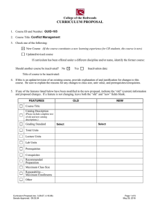 CURRICULUM PROPOSAL College of the Redwoods