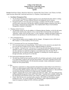 College of the Redwoods Student Success Leadership Group Wednesday, June 12, 2013 Agenda