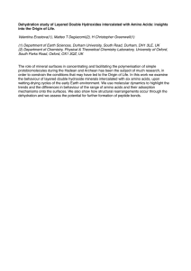 Dehydration study of Layered Double Hydroxides intercalated with Amino Acids:... into the Origin of Life.