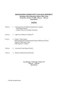 REDWOODS COMMUNITY COLLEGE DISTRICT Meeting of the Education Master Plan Team