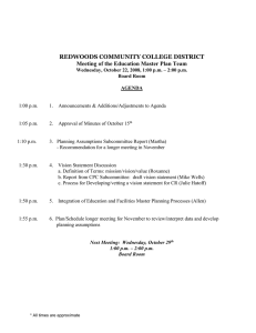 REDWOODS COMMUNITY COLLEGE DISTRICT Meeting of the Education Master Plan Team