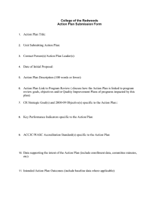 College of the Redwoods Action Plan Submission Form  Action Plan Title: