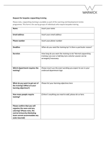 Request for bespoke copywriting training