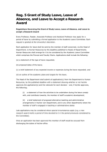 University Leave Regulations: Study, Absence, Research Award