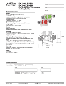 EX2HGLEDEM EX2HRLEDEM LED Exit/Emergency Light Combination with Battery Back-Up