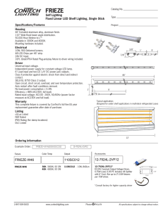 FRIEZE Self Lighting Fixed Linear LED Shelf Lighting, Single Stick Specifications/Features