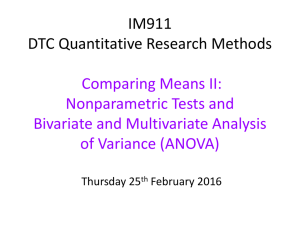 IM911 DTC Quantitative Research Methods Comparing Means II: Nonparametric Tests and