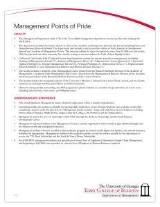 Management Points of Pride FACULTY