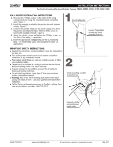 WALL MOUNT INSTALLATION INSTRUCTIONS