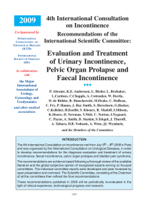 2009 Evaluation and Treatment of Urinary Incontinence, Pelvic Organ Prolapse and
