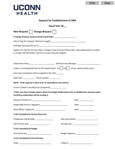 Request for Establishment of ORG Fiscal Year 20__ New Request Change Request