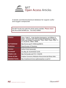 A kinetic and thermochemical database for organic sulfur and oxygen compounds
