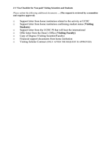 J-1 Visa Checklist: Visiting Scientists & Students