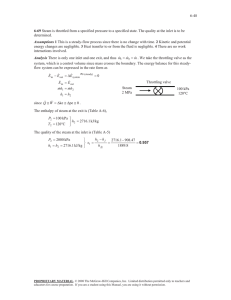 Steam Throttling Problem & Solution: Thermodynamics