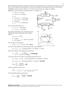 Geothermal Heat Pump Problem Solution: Thermodynamics