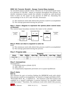 Exergy Analysis Tutorial: Control Mass System