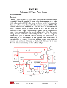 ENSC 461 Assignment #8 (Vapor Power Cycles)