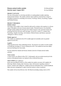 Human-animal studies module Interim report August 2013