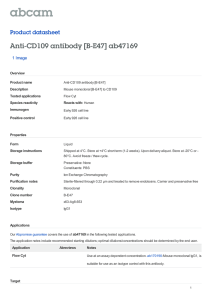 Anti-CD109 antibody [B-E47] ab47169 Product datasheet 1 Image