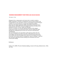 NURSING MANAGEMENT FUNCTIONS