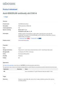 Anti-KIR2DL5B antibody ab133814 Product datasheet 1 Image