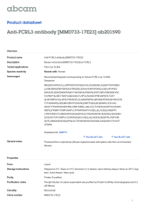 Anti-FCRL3 antibody [MM0733-17E23] ab201590 Product datasheet Overview Product name