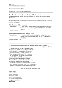 EN1210 UNIVERSITY OF WARWICK  Summer Examinations 2014