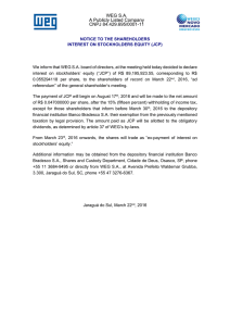 WEG S.A. A Publicly Listed Company CNPJ 84.429.695/0001-11