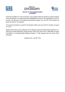 NOTICE TO THE SHAREHOLDERS DIVIDENDS