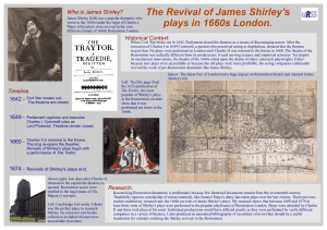 The Revival of James Shirley's plays in 1660s London.