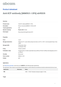 Anti-SCF antibody [MM0531-13F4] ab90235 Product datasheet Overview Product name
