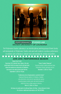 PERFORMANCE STUDIES LAB XAVIER UNIVERSITY OF LOUISIANA