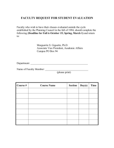 FACULTY REQUEST FOR STUDENT EVALUATION