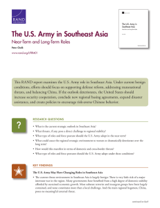 The U.S. Army in Southeast Asia Near-Term and Long-Term Roles