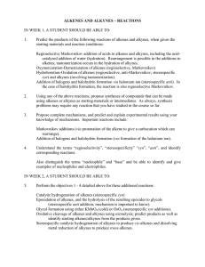 Alkenes & Alkynes Reactions: Study Guide