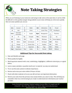 Note Taking Strategies
