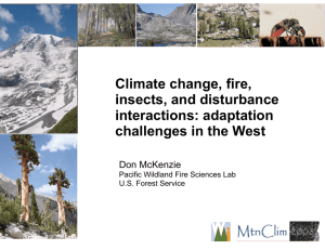 Climate change, fire, insects, and disturbance interactions: adaptation challenges in the West