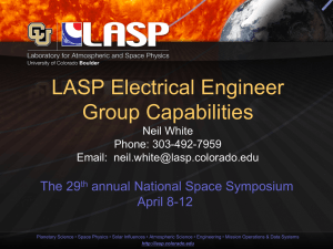 LASP Electrical Engineer Group Capabilities The 29 annual National Space Symposium